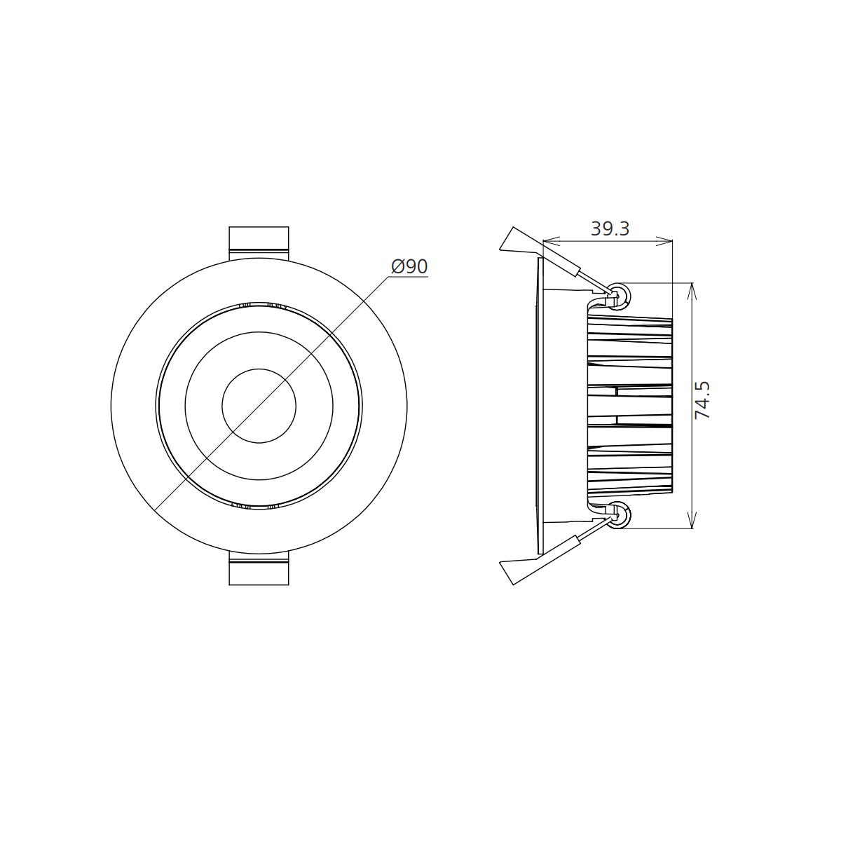 102B Downlight Recessed Fixed IP65